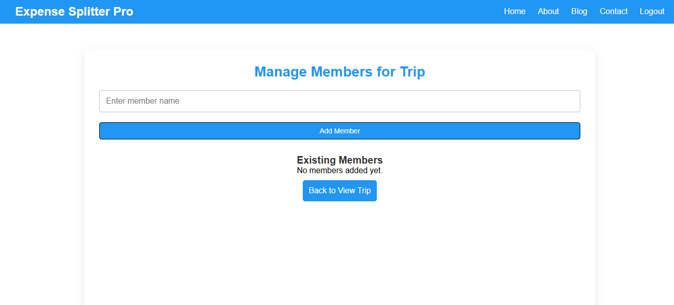 Enter member details to track contributions in group expenses